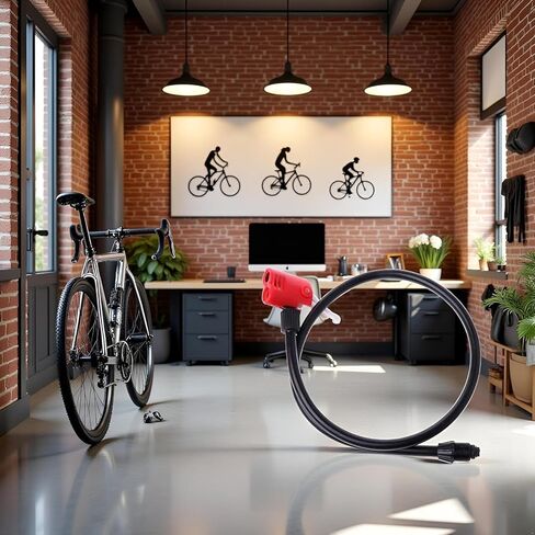 Bicycle Pump Hose, 67cm Bike Pump Hose, Black and Red Bike Bicycle Handy Portable Air Pump, Tire Inflator Replacement Hose Accessories in Kuwait