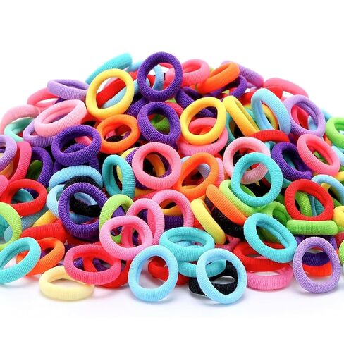 200PCS Small Hair Ties,No Crease Baby Hair Ties for Baby Girls | Elastic Hair Ponytail Holder Hair Accessories for Baby Girls Infants Toddlers Kids in Saudi Arabia