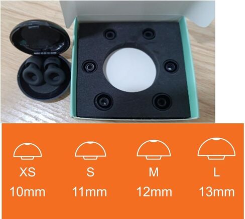 Ear Plugs for Sleep – Super Soft, Reusable Hearing Protection in Flexible Silicone for Noise Reduction & Flights - 8 Ear Tips in XS/S/M/L -Black.Hearing Protection Ear Plugs Noise Cancelling 30dB in Kuwait