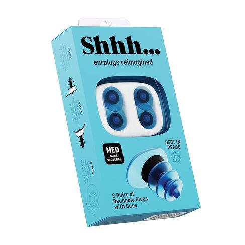 Shhh… Rest in Peace Earplugs for Sleeping – Medium Noise Reduction Sleep Earplugs, Thermoactive Material with Foam Sound Barrier, 2 Pairs with Case, for Snoring, Neighbors & Travel in Saudi Arabia