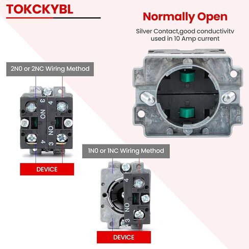 (Pack of 2) 22mm 3 Position Maintained Selector Switch, 2NO 660V 10A Industrial Grade Metal Switch with IP65 [Model XB2-20X/31] in Kuwait