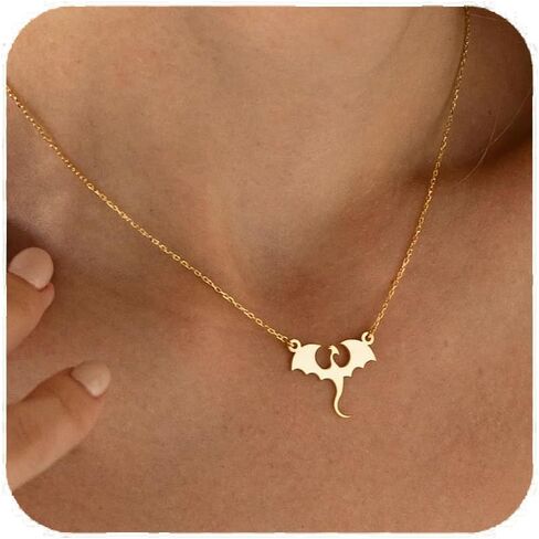 قلادة التنين الفولاذ المقاوم للصدأ للرجال نساء ، الحد الأدنى من هدية قلادة تنين بارد بارد in Kuwait