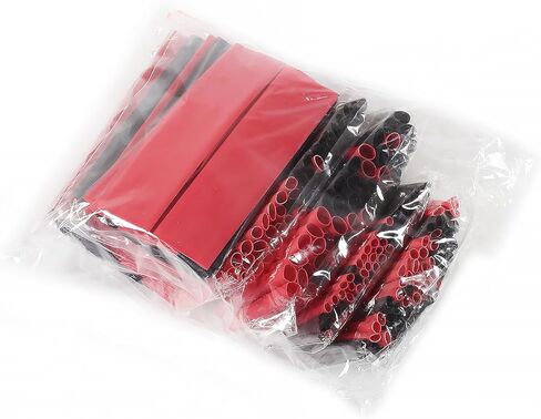 127pcs Heat Shrink Tubing Kit 7 Sizes Heat Shrink Sleeving Durable Shrink Wrap Tubing Red & Black in Saudi Arabia