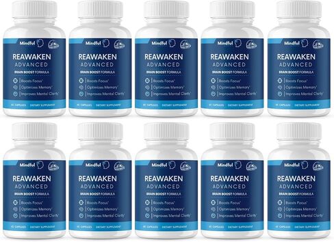 Reawaken Advanced, Supports Brain Function Dietary Supplement, Brain Boost Formula | 10 Bottles in Saudi Arabia