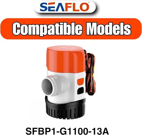 SEAFLO 13A Series 1100 GPH Non Automatic Bilge Pump Motor - 12V Replacement Cartridge Motor for SFBP1-G1100-13A Submersible Boat Bilge Pump, Stainless Steel Shaft, 4-Year Warranty in Saudi Arabia