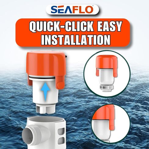 SEAFLO 13A Series 1100 GPH Non Automatic Bilge Pump Motor - 12V Replacement Cartridge Motor for SFBP1-G1100-13A Submersible Boat Bilge Pump, Stainless Steel Shaft, 4-Year Warranty in Saudi Arabia