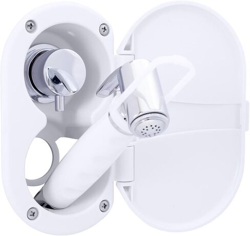 Ambassador Marine Aidack- Transom Shower (Hot/Cold Mixer), Arctic White Cup & Lid, Hammer-Head Arctic White Sprayer, 10' White Rubber Hose, Chrome Aidack Handle - 136-1714-AW-W in Saudi Arabia