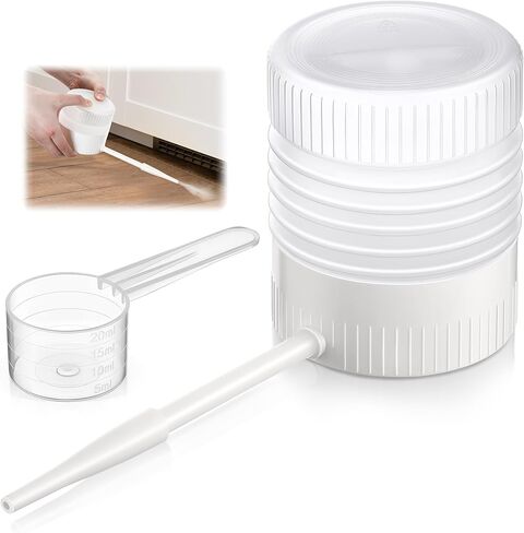 عبوة واحدة من منفضة مسحوق الأرض الدياتومي، أداة توزيع غبار محمولة قابلة لإعادة الملء مقاس 6 بوصات مع فوهة دقيقة، بخاخ مسحوق خفيف الوزن للتطبيق الدقيق في الشقوق وزوايا الألواح (أبيض) in Kuwait