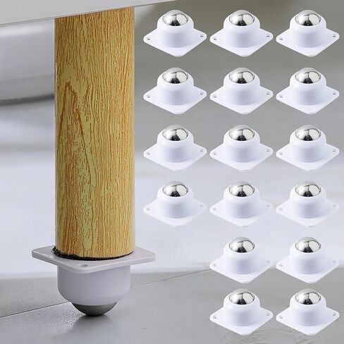 16PCS Black Self-Adhesive Steel Ball Casters – 1 Inch Low-Profile Swivel Wheels for Small Appliances & Furniture in Saudi Arabia