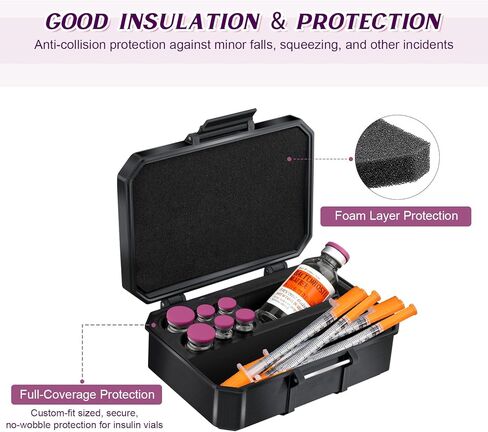 حافظة ببتيد 3/10/30 مل للثلاجة، مساحة للحقن ومناديل تحضير الجلد، حامل قارورة، غطاء مبطن بإسفنجة سميكة للغاية، حقيبة تخزين قارورة مناسبة للثلاجة والفريزر in Kuwait