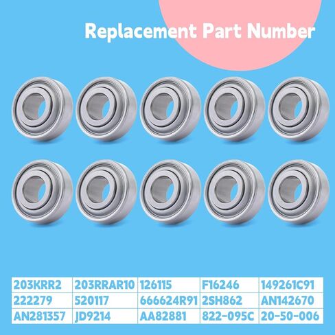 10Pcs 203KRR2 Agriculture Bearing 0.64" Bore Replacement for John Deere for Case-IH for Great Plains Farm Equipment Tractor Industrial Use Replace 203RRAR10 AN281357 JD9214 AN142670 666624R91 in Saudi Arabia