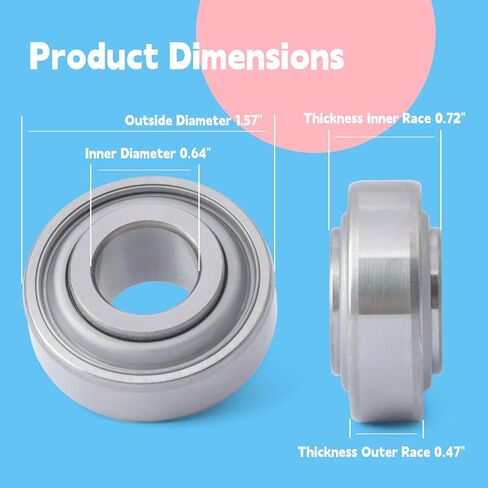 10Pcs 203KRR2 Agriculture Bearing 0.64" Bore Replacement for John Deere for Case-IH for Great Plains Farm Equipment Tractor Industrial Use Replace 203RRAR10 AN281357 JD9214 AN142670 666624R91 in Saudi Arabia