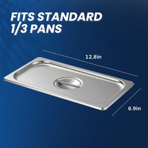 غطاء مقلاة طاولة بخار مشقوقة مقاس 1/3 مع مقبض، أغطية مقلاة فندق مكونة من 6 قطع، غطاء وعاء طعام مضاد للمربى، غطاء طعام لتقديم الطعام لمجموعة صينية معدنية من الفولاذ المقاوم للصدأ in Kuwait