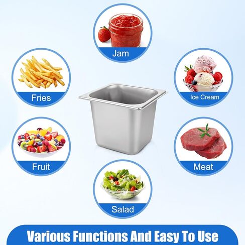 6 قطع من مقلاة الفندق المصنوعة من الفولاذ المقاوم للصدأ مقاس 1/6 مقاس 6 بوصات مقلاة بخار عميقة من الفولاذ المقاوم للصدأ مقالي طعام تجارية مقاس 1/6 مقالي طاولة بخار مقلاة مستطيلة من الفولاذ المقاوم للصدأ للفندق والمطاعم والبوفيه والمنزل in Kuwait