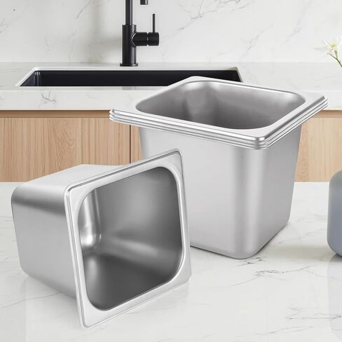 6 قطع من مقلاة الفندق المصنوعة من الفولاذ المقاوم للصدأ مقاس 1/6 مقاس 6 بوصات مقلاة بخار عميقة من الفولاذ المقاوم للصدأ مقالي طعام تجارية مقاس 1/6 مقالي طاولة بخار مقلاة مستطيلة من الفولاذ المقاوم للصدأ للفندق والمطاعم والبوفيه والمنزل in Kuwait