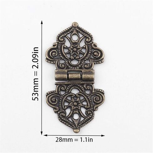 Antique Hinges,Bronze Decorative,Wooden Box Hinge,Vintage Alloy Hollow Flower Hinge,Chinese Furniture Hardware,Metal Hinges,Cabinet Door Butt Hinges,24 * 54mm 2pcs Butt Hinges (Color : A(A) in Saudi Arabia