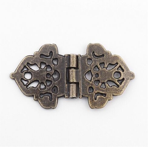 Antique Hinges,Bronze Decorative,Wooden Box Hinge,Vintage Alloy Hollow Flower Hinge,Chinese Furniture Hardware,Metal Hinges,Cabinet Door Butt Hinges,24 * 54mm 2pcs Butt Hinges (Color : A(A) in Saudi Arabia