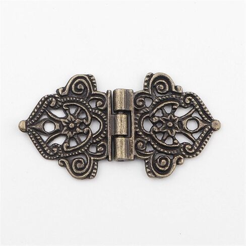 Antique Hinges,Bronze Decorative,Wooden Box Hinge,Vintage Alloy Hollow Flower Hinge,Chinese Furniture Hardware,Metal Hinges,Cabinet Door Butt Hinges,24 * 54mm 2pcs Butt Hinges (Color : A(A) in Saudi Arabia