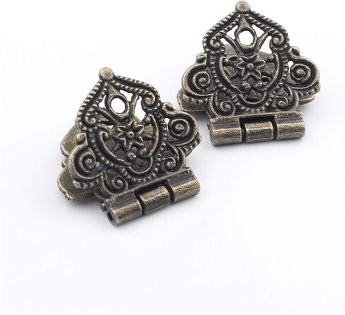 Antique Hinges,Bronze Decorative,Wooden Box Hinge,Vintage Alloy Hollow Flower Hinge,Chinese Furniture Hardware,Metal Hinges,Cabinet Door Butt Hinges,24 * 54mm 2pcs Butt Hinges (Color : A(A) in Saudi Arabia