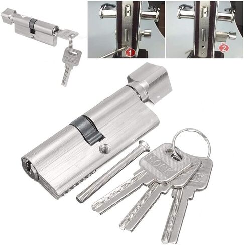 Thumb Turn Euro Cylinder Lock,Lock Cylinder Security 70mm 90mm Door Lock Brass Cylinder Single Open Knobs Eccentric Entrance Bedroom Cylinder Copper Door Barrel Lock in Saudi Arabia