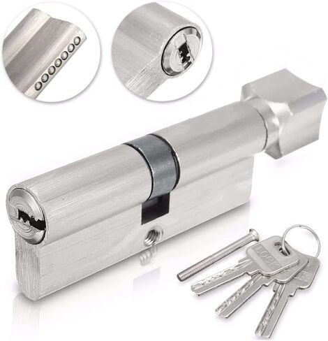 Thumb Turn Euro Cylinder Lock,Lock Cylinder Security 70mm 90mm Door Lock Brass Cylinder Single Open Knobs Eccentric Entrance Bedroom Cylinder Copper Door Barrel Lock in Saudi Arabia
