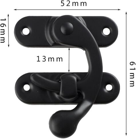 Latch Lock Antique Metal Latch Hook Decorative Hasp Horn Lock for Wooden Jewelry Box Padlock Clasp with Screws Box Hardware in Saudi Arabia