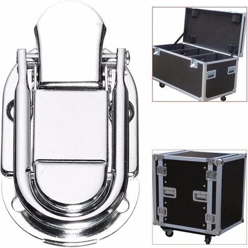 قفل بمزلاج الأمتعة الغيتار الموسيقية عربة الطيران زر عقدة Drawbolt إغلاق مزلاج لصناديق خشبية الهواء الحديد الفضة in Kuwait