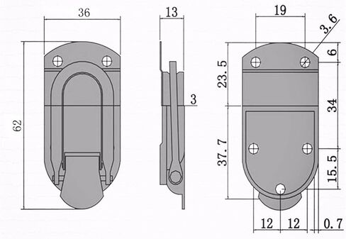 قفل بمزلاج الأمتعة الغيتار الموسيقية عربة الطيران زر عقدة Drawbolt إغلاق مزلاج لصناديق خشبية الهواء الحديد الفضة in Kuwait