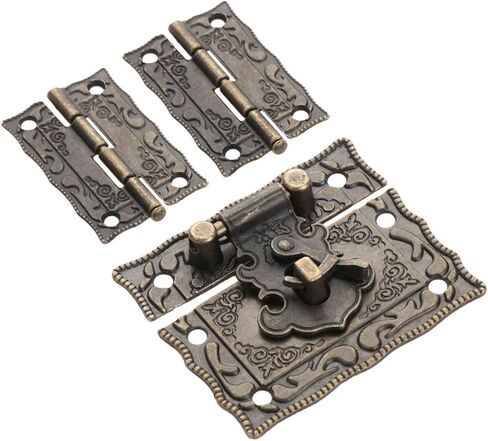 مزلاج اقفال الصناديق مزلاج غلق بمشبك قفل حقيبة خزانة العتيقة برونزية مجوهرات حالة خشبية الأجهزة خمر الموضة القديمة in Kuwait