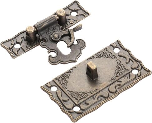 مزلاج اقفال الصناديق مزلاج غلق بمشبك قفل حقيبة خزانة العتيقة برونزية مجوهرات حالة خشبية الأجهزة خمر الموضة القديمة in Kuwait