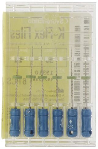 15310 Endo Hand K-Flex File، مستدق 0.02 مم، طول 21 مم، من الفولاذ المقاوم للصدأ، مقاس 30 طرف، أزرق، عبوة من 6 قطع in Saudi Arabia