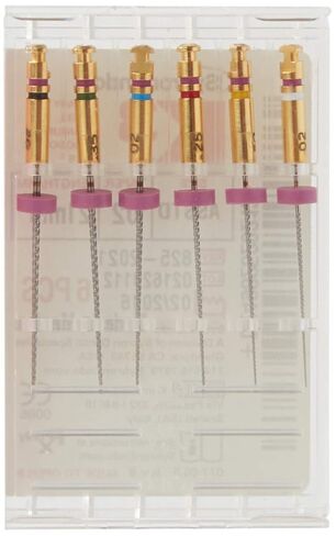 825-2021 K3 NiTi Endo File, 0.02mm Taper, Pink Taper, 15-40 Tip Size, Assorted Tip Color, Nickel-Titanium, 21mm Length, Pack of 6 in Saudi Arabia