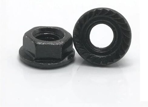Lock nuts, 20-50pcs DIN6923 M3 M4 M5 M6 M8 Black Zinc Hexagonal Flower Nut Anti-Skid Anti-Loose(M6 20pcs) in Saudi Arabia
