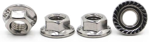 Lock nuts, 2-20pcs A2-70 304 Stainless Steel Hexagon M3 M4 M5 M6 M8 M10 M12 Pinking Slip Locking Lock Nuts DIN6923(M5 20pcs) in Saudi Arabia