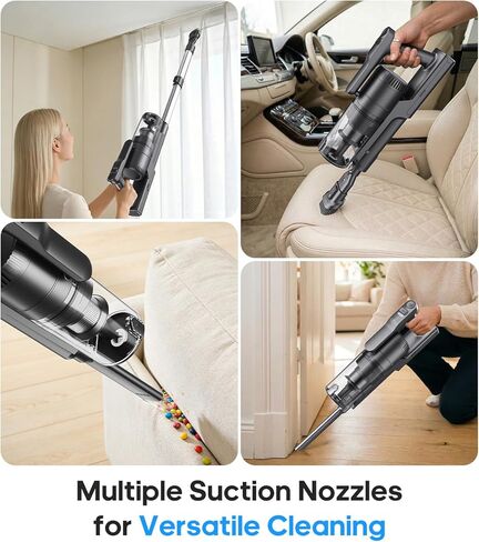 Cordless Vacuum Cleaner, Upgraded 600W 55KPA 55mins Vacuum Cleaners for Home,Powerful Stick Vacuum with Anti-Tangle & Wall Mount Charging, Lightweight Vacuum for Pet Hair Hardwood Floor Carpet in Saudi Arabia