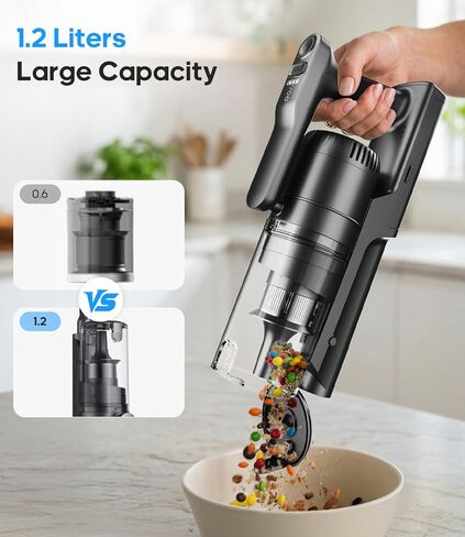 Cordless Vacuum Cleaner, Upgraded 600W 55KPA 55mins Vacuum Cleaners for Home,Powerful Stick Vacuum with Anti-Tangle & Wall Mount Charging, Lightweight Vacuum for Pet Hair Hardwood Floor Carpet in Saudi Arabia