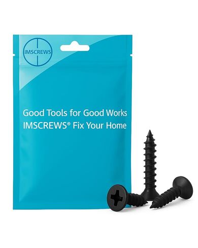 مسامير خشب IMSCREWS #10 × 1/2 بوصة سوداء من الفولاذ المقاوم للصدأ 304، 50 قطعة، براغي فيليبس ذات رأس مسطح لمفصلات الخزانة، لمسة نهائية سوداء طبيعية مقاومة للصدأ in Saudi Arabia
