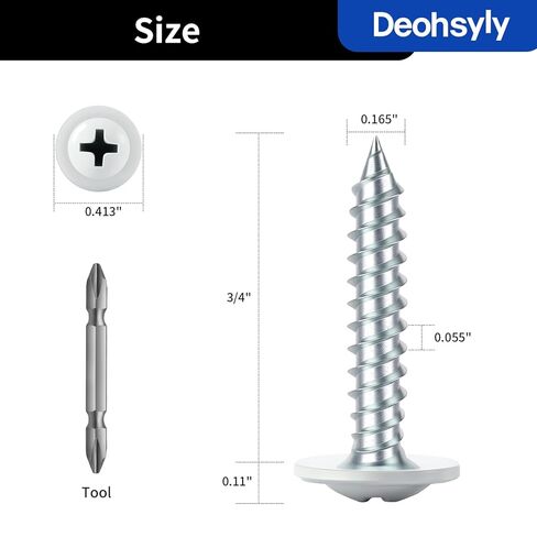 #8 x 3/4" Wood Screw (410Pcs) 2lb. White Head Alloy Steel Standard Thread Phillips Truss Head Fast Self Tapping in Saudi Arabia
