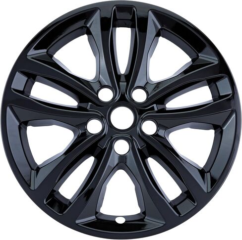 مجموعة جلد العجلة السوداء اللامعة مقاس 17 بوصة مصنوعة لسيارة شيفروليه ماليبو LT (2016-2018) | غطاء إطار من بلاستيك ABS المتين | يناسب مباشرة عجلة OEM in Kuwait