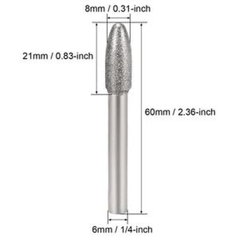 #US Burrs Grinding Drill Bits 1/4-Inch Shank 8mm Tapered 150 Grit 5Pcs in Saudi Arabia