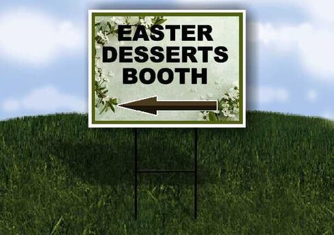 Easter Desserts Booth Spring Flowers Sage Green Up Arrows A-Frame Single Sided 23x23 in. sign in Kuwait