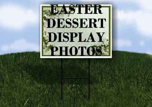 Easter Dessert Display Photos Spring Flowers Sage Green Directional Arrows A-Frame Double Sided 23x23 in. sign in Kuwait