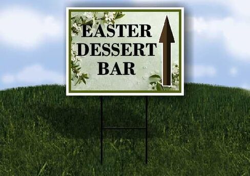 Easter Dessert Bar Spring Flowers Sage Green Directional Arrows A-Frame Double Sided 23x23 in. sign in Saudi Arabia