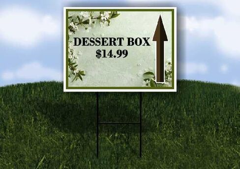 Dessert Box $14.99 Spring Flowers Sage Green Directional Arrows A-Frame Double Sided 23x23 in. sign in Saudi Arabia
