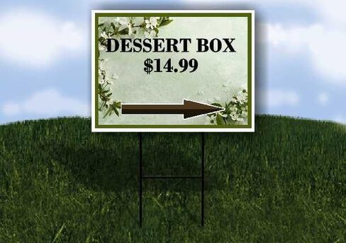 Dessert Box $14.99 Spring Flowers Sage Green Directional Arrows A-Frame Double Sided 23x23 in. sign in Saudi Arabia