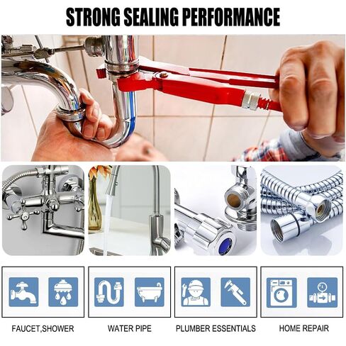 4 Rolls 1/2 Inch(W) X 32.8 Ft(L) Teflon Plumbers Tape,Pipe Sealing & Plumbing Thread Tape, Water Sealant Seal for Shower Head, White in Saudi Arabia