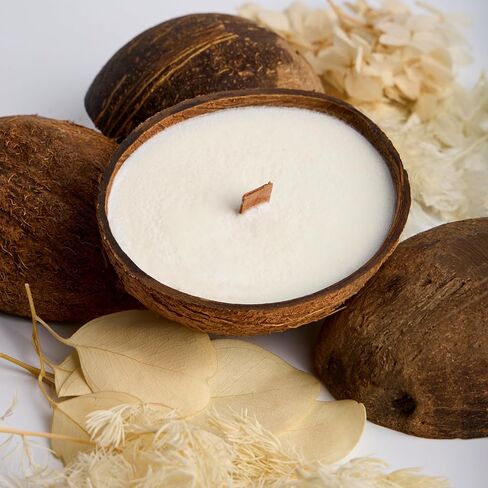 – Scented Candles Clearance | Coconut Shell Soy Wax Candle with Wooden Wick | Candles for Home Décor | Gift Idea for Women (1, Caramel Island) in Saudi Arabia