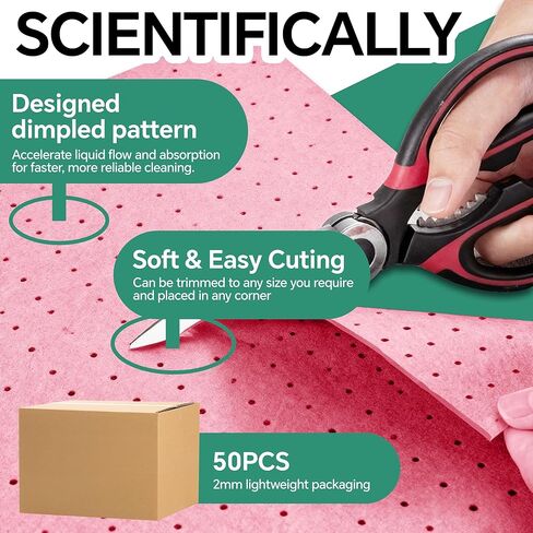 50PCS of Hazardous Chemical Absorbent Pads -15"x 19"- Suitable for acids, Alkalis and Corrosive substances, for use in Laboratories, Chemical Plants and All Hazardous Liquid Storage environments in Kuwait