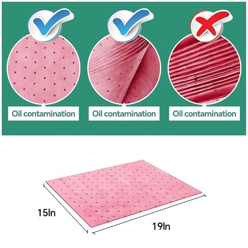 50PCS of Hazardous Chemical Absorbent Pads -15"x 19"- Suitable for acids, Alkalis and Corrosive substances, for use in Laboratories, Chemical Plants and All Hazardous Liquid Storage environments in Kuwait