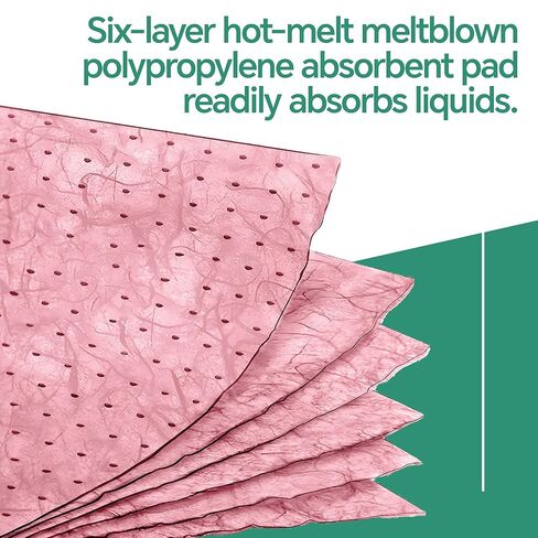 50PCS of Hazardous Chemical Absorbent Pads -15"x 19"- Suitable for acids, Alkalis and Corrosive substances, for use in Laboratories, Chemical Plants and All Hazardous Liquid Storage environments in Kuwait